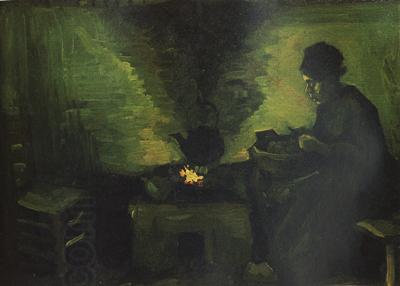 Vincent Van Gogh Peasant Woman by the Fireplace (nn04) oil painting picture